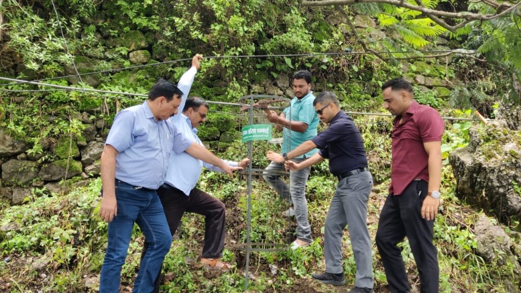 हरेला पर्व पर नगर पालिका ने शहीदों के नाम पर मालरोड में पौधा रोपण किया।