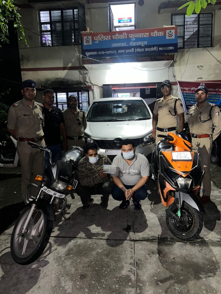 एसएसपी देहरादून की सटीक रणनीति से पंजाब के शातिर अपराधी चढ़े दून पुलिस के हत्थे  नेहरू कॉलोनी क्षेत्र में बुजुर्ग महिला के साथ हुई चैन लूट तथा वाहन चोरी की 03 अलग-अलग घटनाओं का दून पुलिस ने किया अनावरण